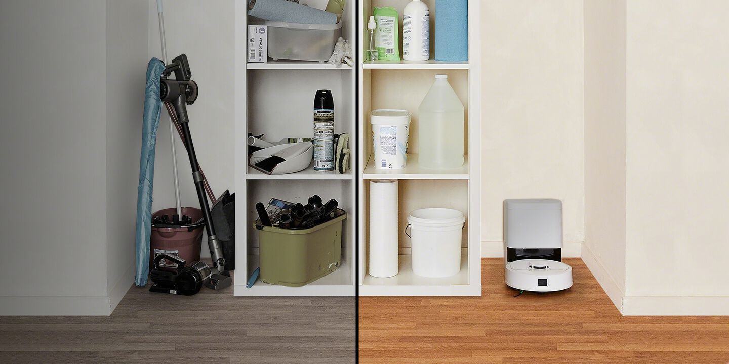 Afbeelding ruimtebesparende functie AutoEmpty&trade; Mini