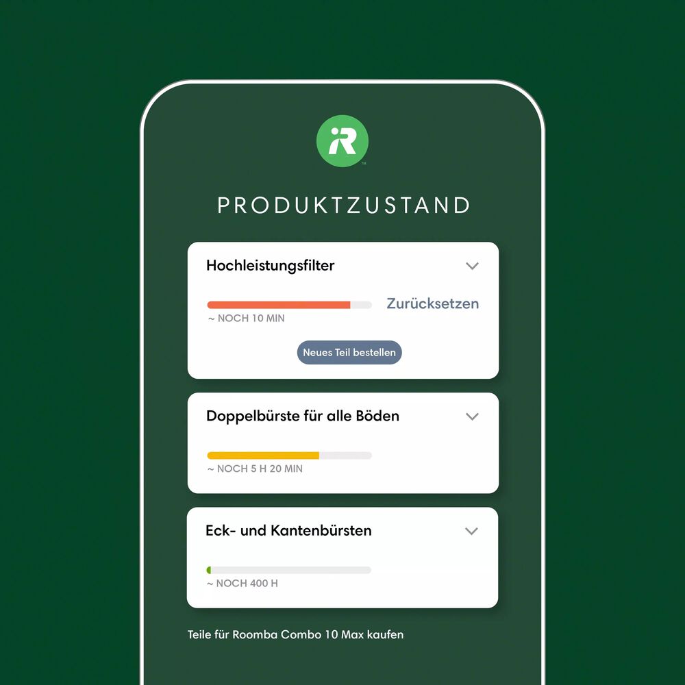 iRobot Home App zur &Uuml;berwachung des Roboters und seines Zustands