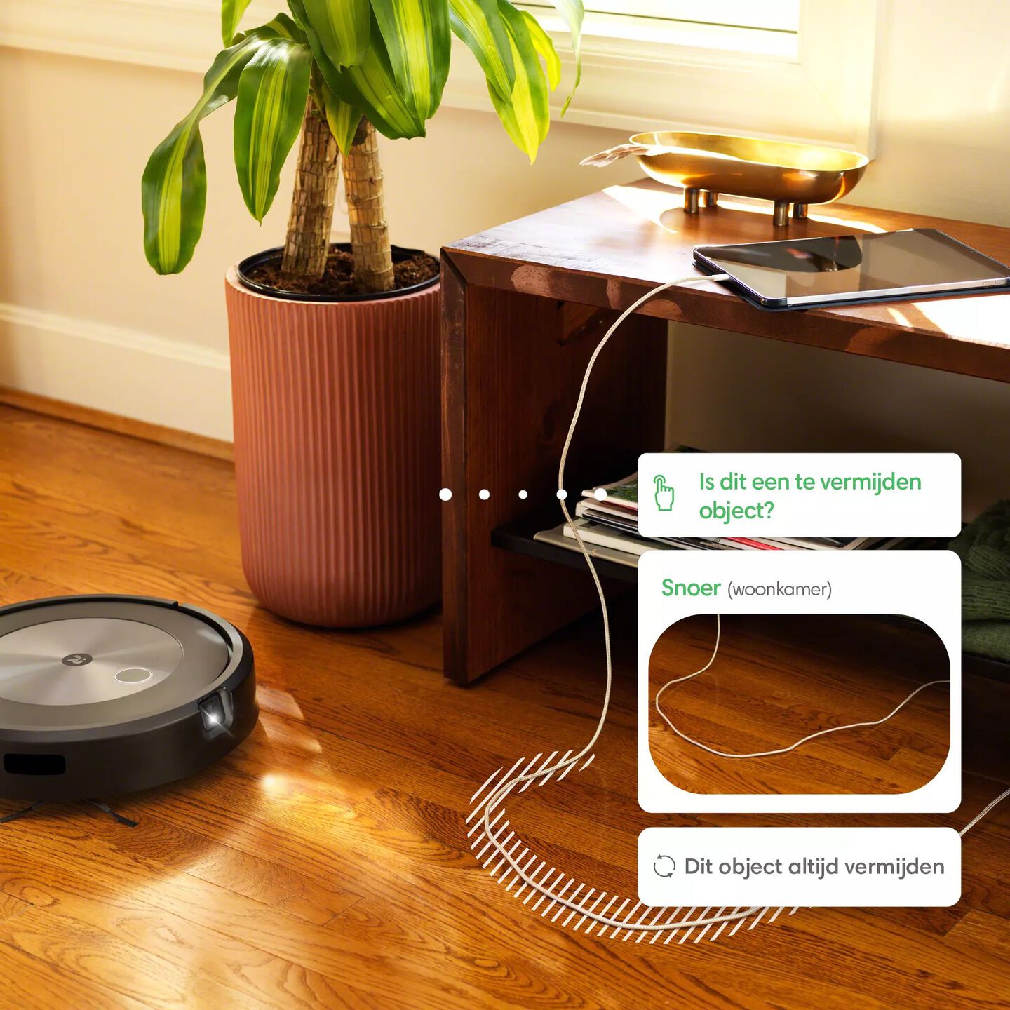 Objecten aanwijzen die door een Roomba moeten worden vermeden