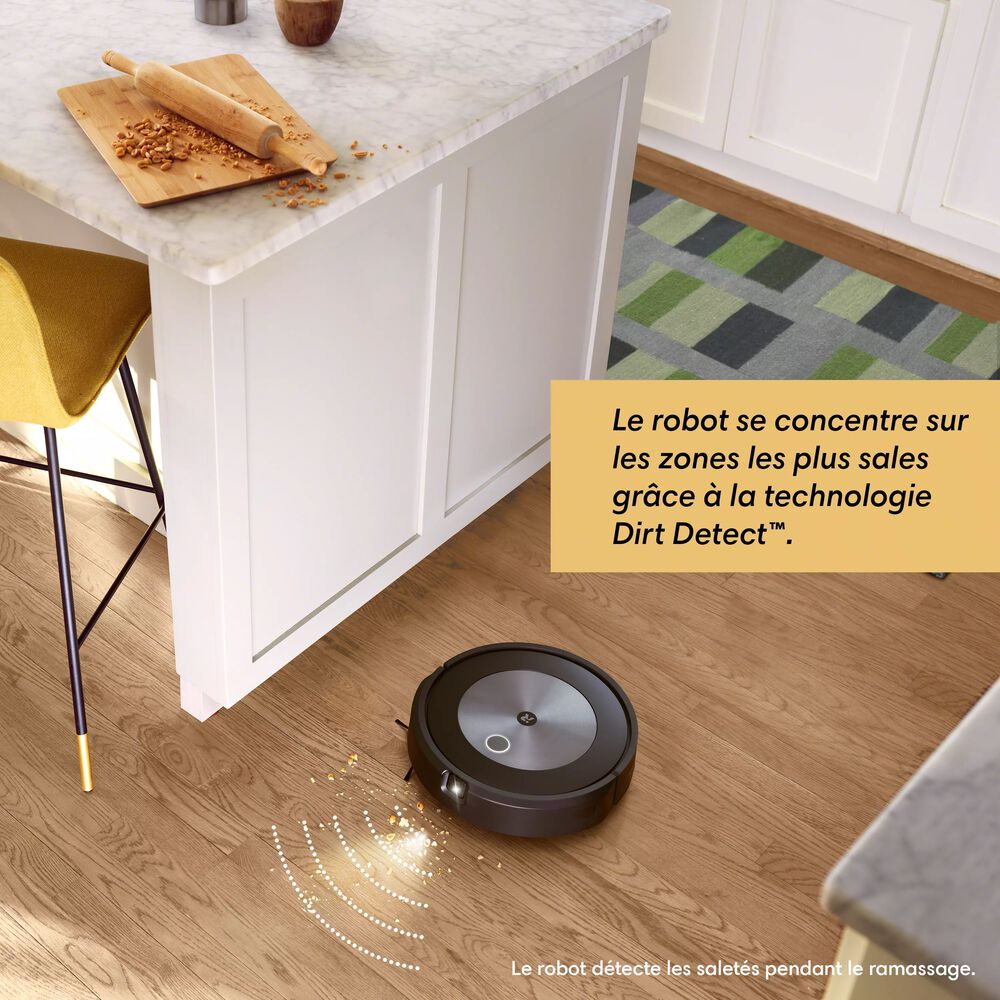 Aspirateur robot avec système d'autovidage Roomba® j7+ connecté au