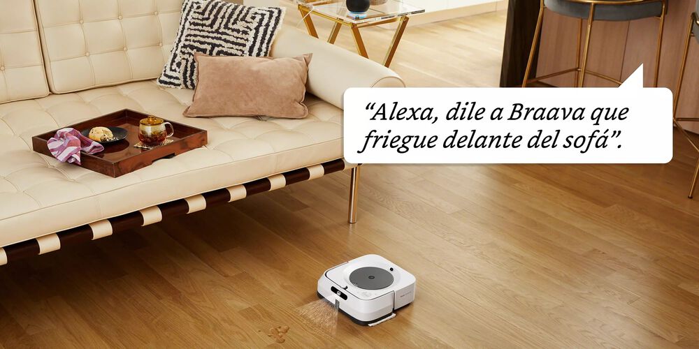 Uso de Alexa para indicar a Braava dónde fregar
